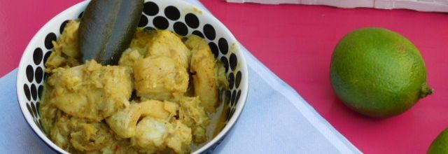 Filet de perche au lait de coco et curry.