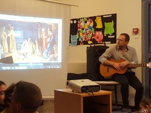 Cérémonie à l'école de Saint Aubin