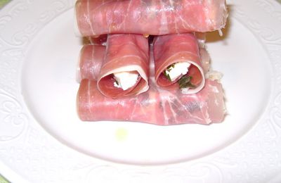 Roulés de jambon cru