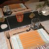table galets et ardoise variante orange
