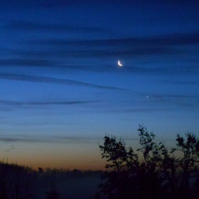 Croissant de Lune et  étoile du berger !