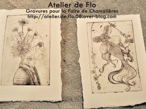 Petit atelier gravure pour la foire d 'art de Chamalières