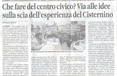 Articolo del Corriere di Livorno su assemblea del 16 marzo