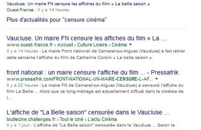 La presse colporte encore la soit-disant censure de l'affiche du film La Belle saison