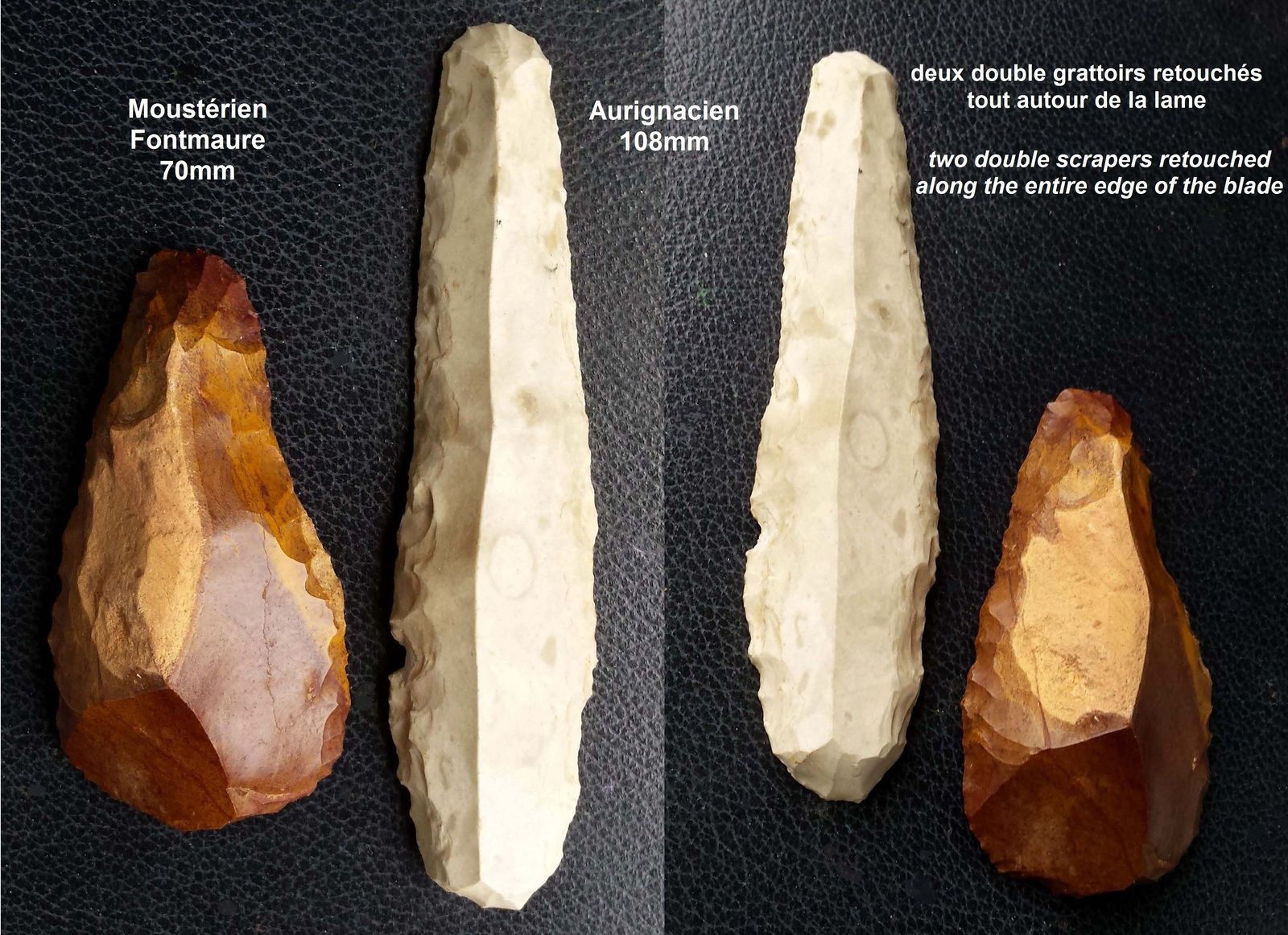 grattoir scraper moustérien mousterian aurignacien aurignacian