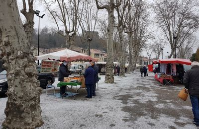 Salies du Salat Le marché sous la neige 