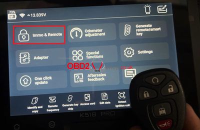 Lonsdor K518 PRO Ajouter une télécommande intelligente GMC Savana 2023