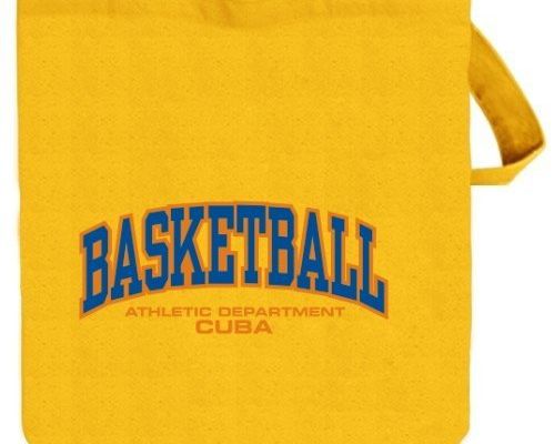 61036 Basketball Athletic Department Cuba Pays Sac Cabas Jaune Toile Unisexe