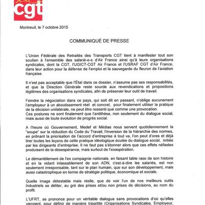 UFR Transports CGT : Communiqué de Presse