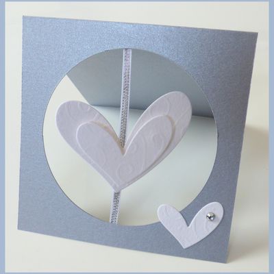 Carte mariage argent et blanc