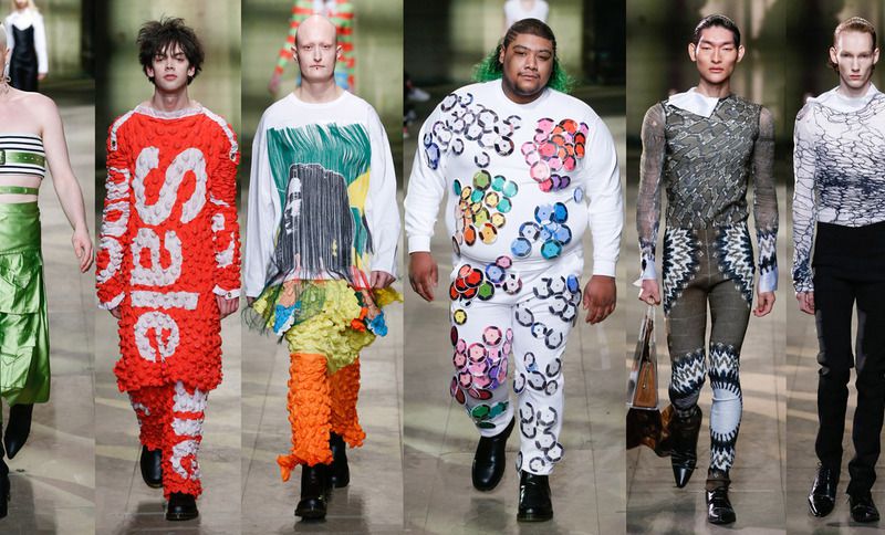 MAN FALL WINTER 2018 MENSWEAR COLLECTIONS OF ART SCHOOL, ROTTINGDEAN AND STEFAN COOKE  AT LFW