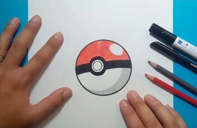 Como dibujar una pokeball paso a paso