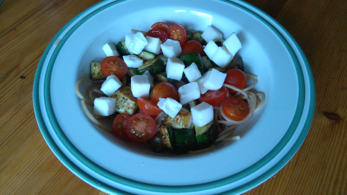 Pâtes complètes aux légumes 