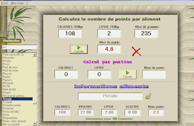 Calculette pour le regime ww liberte