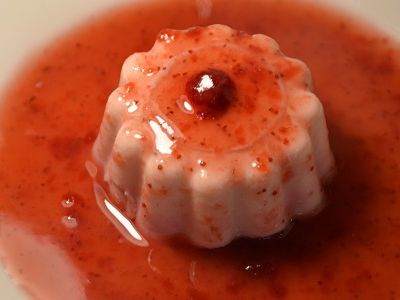 Panacotta fraises lait soja au cookeo