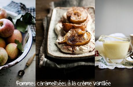 Pommes caramélisées à la crème vanillée