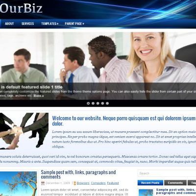 Free Wordpress Black Blue Business Theme Template