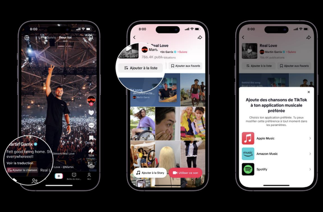 La fonctionnalité "Add to Music" de TikTok, est désormais disponible en France.