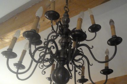 antique french tin huge chandelier 12 lights ceiling suspension arm art déco luminaire