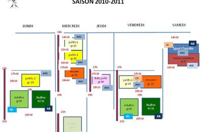 390 - NERJ - HORAIRES DES COURS 2010-2011