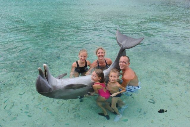 photos de dauphins en captivité à l'intercontental de Mooréa: idéal pour les enfants...