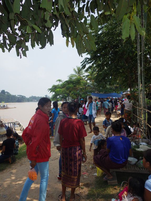 Sur Don Det, des rizieres (recoltees ou non du riz a secher), le Mekong (avec des courses de bateaux) des cascades, 3 couchers de soleil et la chaleur..