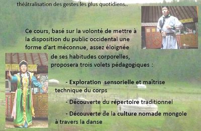 Atelier "Danses mongoles" - 7 octobre 18h30