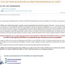LA CFE CGC DIT NON AU PLAN DE LA DIRECTION REGIONALE AU CHSCT du 19/10/2016