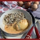 Gratin d’oeufs durs à la sauce aurore