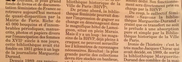 Le Canard Enchainé : Quand Anne Hidalgo veut « noyer dans le Marais » la bibliothèque des Femmes !