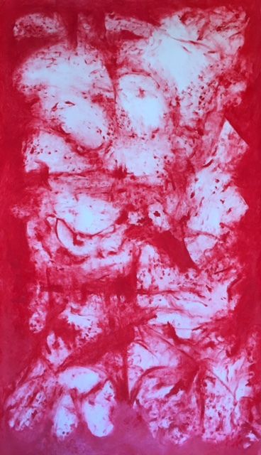 19 Mars 2016 Mars rouge 1 red pigment oil on canvas 158/88cm Bénédicte Bucher