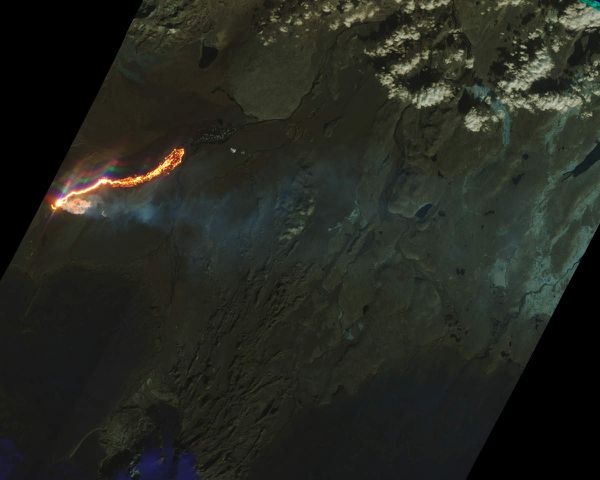 Infrarotaufnahme des Lavafeldes Quelle NASA