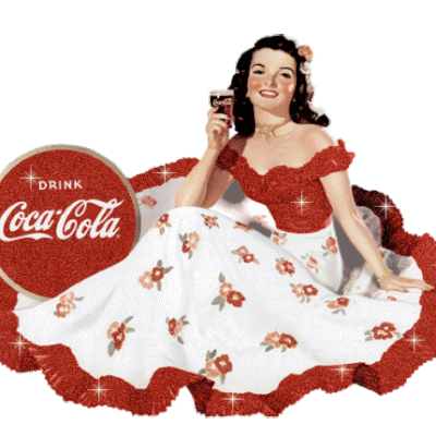 Pin-up - Coca-Cola - Gif scintillant - Gratuit