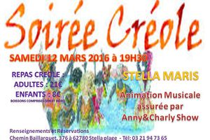 Retrouvez-nous sur la Côte d'Opale le 12 mars 2016 pour une Soirée Créole!!!