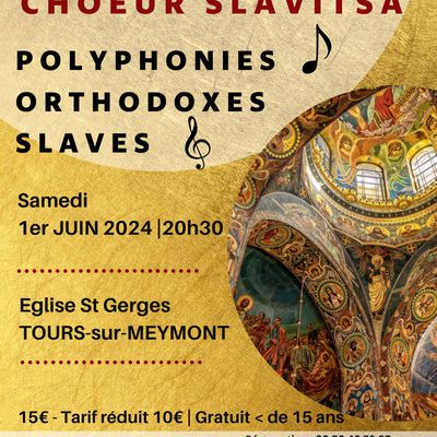 Chœur Slavitsa : Chants sacrés orthodoxes  le samedi 1er juin à 20h30