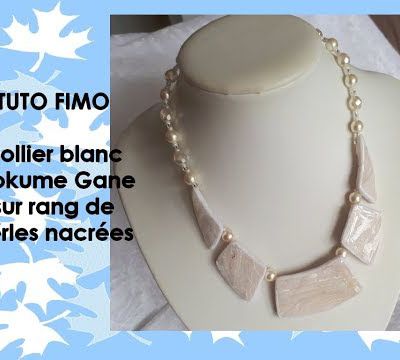 Tuto fimo et montage : collier blanc suivant la technique du Mokume Gane