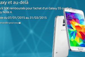 50€ remboursés pour l'achat d'un Galaxy S5 