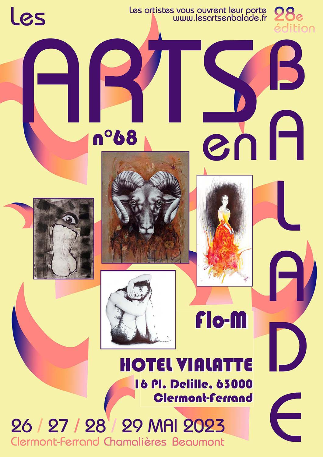 Arts en Balade 2023 Clermont-Ferrand artiste Flo-M Hôtel Alexandre Vialatte