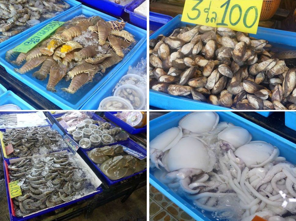 Assortiment de fruits de mer, à Ban Samaesan.