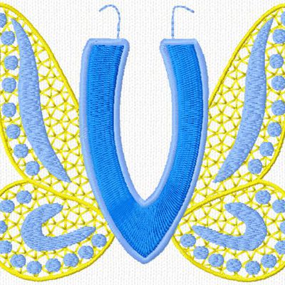 V alphabet papillon