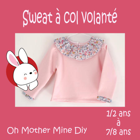 Patron couture gratuit sweat volanté pour bébé et enfant