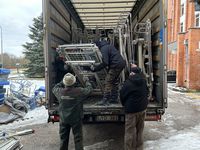 247e camion avec du matériel médical : destination l'hôpital de Kupiškis, en Lituanie.
