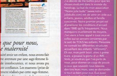 "Notre jolie bulle" dans le magazine PARENTS de mars 2011