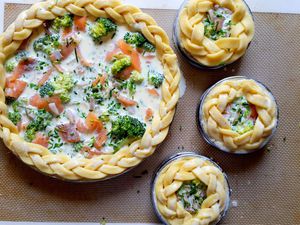 Quiche au saumon et brocoli