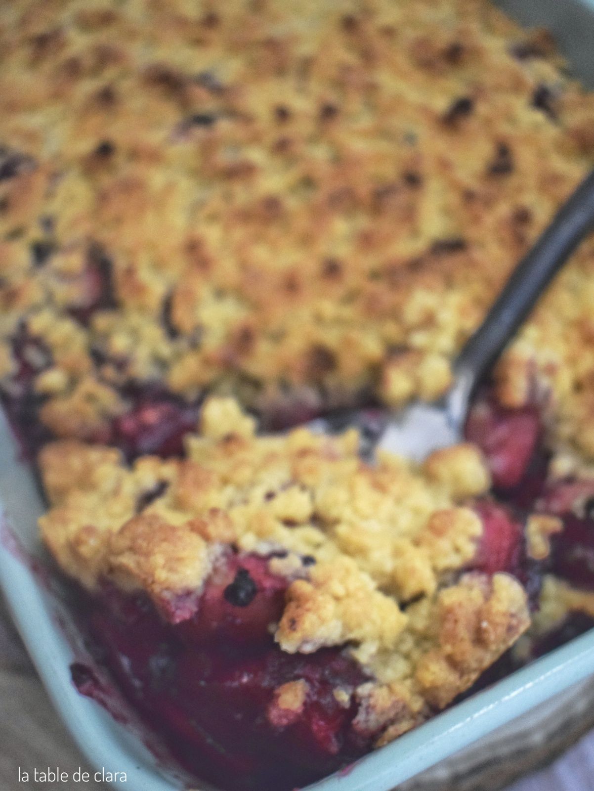 Crumble pommes myrtilles