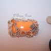 BROCHE tissée Wire Argentée et Orange