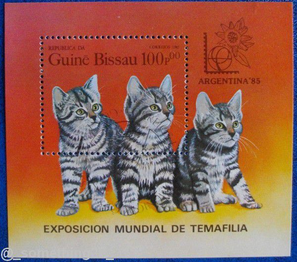 timbre-feuillet de Guiné-Bissau, 1985, Exposicion Mundial De Temafilia