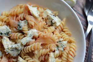 Pâtes fenouil tomate et fromage bleu