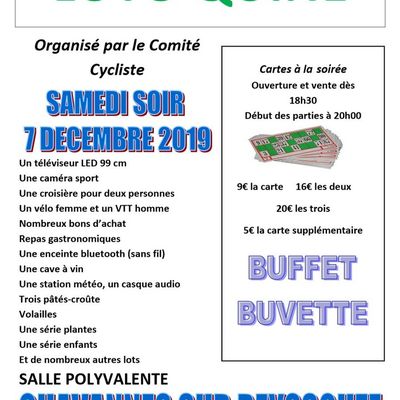 Chavannes-sur-Reyssouze : le loto du comité cycliste pointe en ligne de mire. 