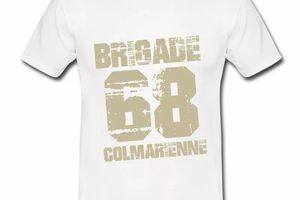 T Shirt Alsace blanc homme Colmar 68 Brigade Colmarienne